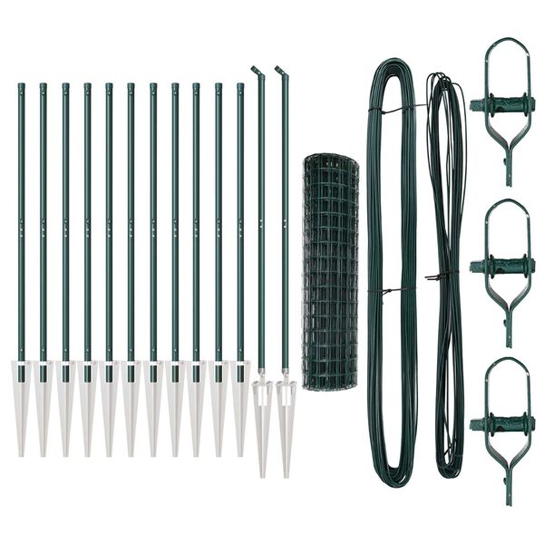 vidaXL Aita ja Tuki Vihre&auml; 1 x 25 m Ter&auml;s ja PVC