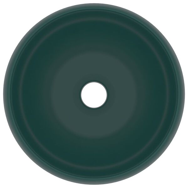 vidaXL Ylellinen pesuallas py&ouml;re&auml; matta tummanvihre&auml; 40x15 cm keraami