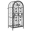 vidaXL Viinipulloteline 33 pullolle musta 45x36x100 cm takorauta