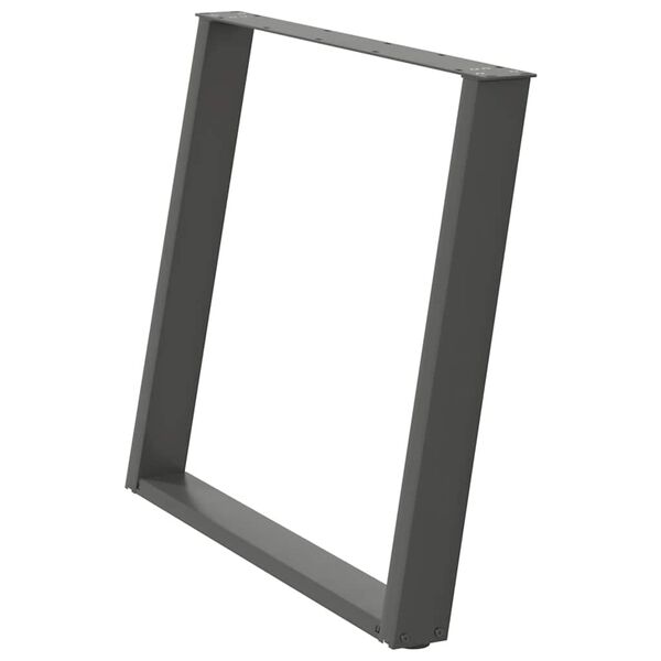 vidaXL Ruokapöydän jalat U-muotoiset 2 kpl antrasiitti 100x(72-73) cm teräs