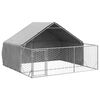 vidaXL ulkokoirakennel juoksun kanssa 3x3x1,9 m galvanoitu ter&auml;s