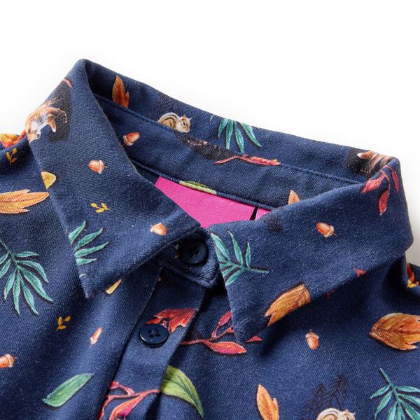 Lasten pitkähihainen mekko laivastonsininen 116