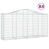 vidaXL Kaarevat kivikorit 4 kpl 200x50x100/120 cm galvanoitu rauta