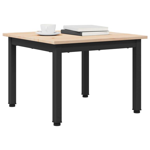 vidaXL Sohvap&ouml;yt&auml; Luonnollinen 50 x 50 x 36 cm Massiivinen m&auml;nty