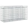 vidaXL Gabion Kohotettu Peti 150 x 50 x 80 cm Galvanoitu ter&auml;s Hopea