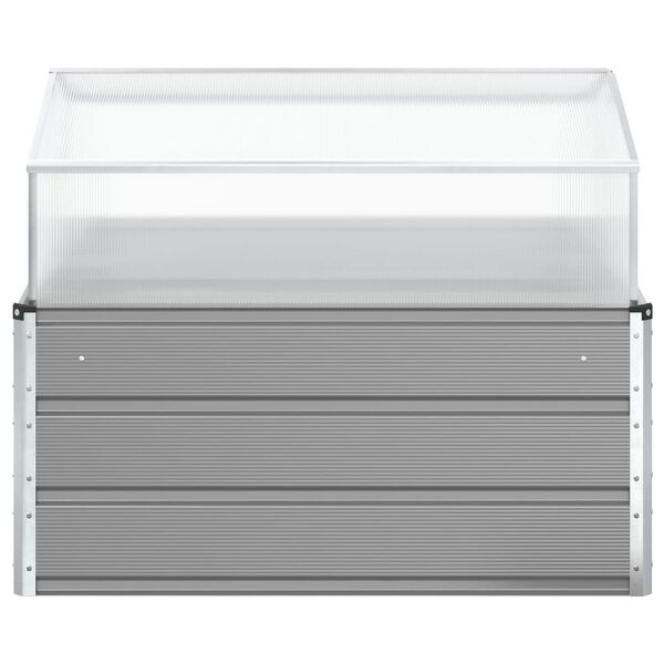 vidaXL Kukkalaatikko Vaaleanharmaa 100 x 100 x 77 cm Galvanoitu ter&auml;s