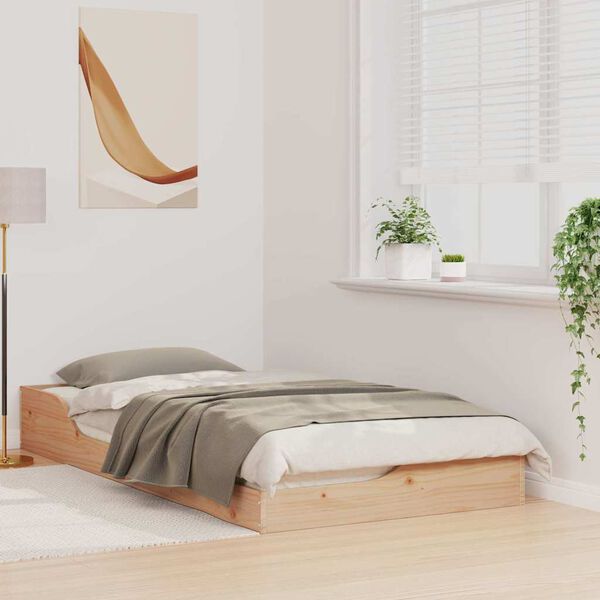 vidaXL Sängyn runko Ruskea 2FT6 Small Single Massiivinen mänty