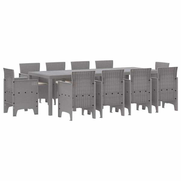 vidaXL Piharuokailu setti 11 pcs Vaaleanharmaa Polt-kivenn&auml;isruoho