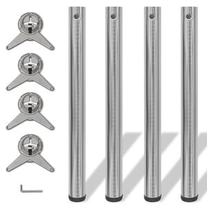 4 Korkeuss&auml;&auml;dett&auml;v&auml;&auml; P&ouml;yd&auml;n Jalkaa Harjattu Nikkeli 710 mm