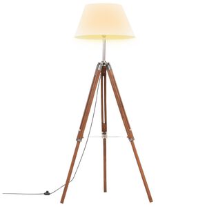vidaXL Kolmijalkavalaisin hunajanruskea ja valk. t&auml;ysi tiikki 141 cm