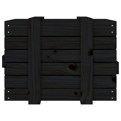 vidaXL Säilytyslaatikko musta 58x40,5x42 cm täysi mänty