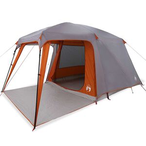 vidaXL Camping Teltta Porch Dome 5-hengen harmaa oranssi vedenpit&auml;v&auml;