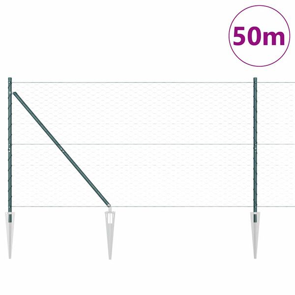 vidaXL Aitalatu Vihre&auml; 50 x 1,4 m (50 mm verkko) Ter&auml;st&auml; ja PVC:t&auml;