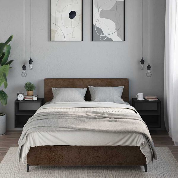 vidaXL Sein&auml;kiinnitett&auml;v&auml;t y&ouml;p&ouml;yd&auml;t 2 kpl musta 40x31x39,5 cm