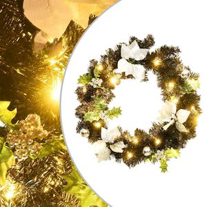 vidaXL Jouluseppele LED-valoilla musta 60 cm PVC