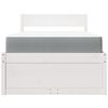vidaXL Sänky laatikoilla ja patjalla valkoinen 90x190 cm täysi mänty