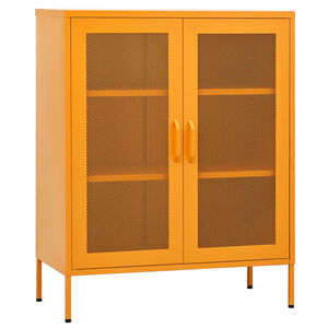 vidaXL S&auml;ilytyskaappi sinapinkeltainen 80x35x101,5 cm ter&auml;s
