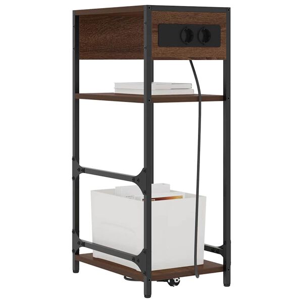 vidaXL Y&ouml;p&ouml;yt&auml;kaappi Ruskea tammi 40 x 27 x 76 cm Tekninen puu