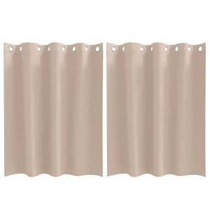 vidaXL Piment&auml;v&auml; verho renkailla 2 pcs Harmaanruskea 140 x 140 cm