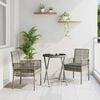 vidaXL Puutarhan Bistro Set 3 pcs Harmaa polyrottinki