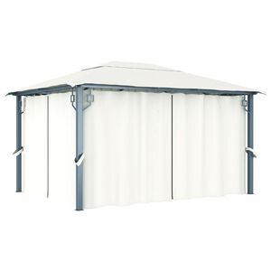vidaXL Huvimaja verhoilla 400 x 300 cm kerma alumiini