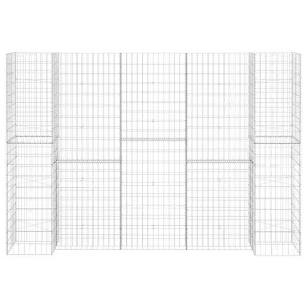 vidaXL H-muotoinen kivikori/kukkalaatikko teräslanka 260x40x200 cm