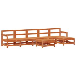 vidaXL Pihan oleskeluryhm&auml; 6 pcs Vahans&auml;vyinen Ruskea Massiivim&auml;nty