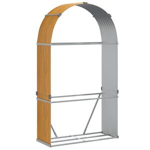 vidaXL Polttopuuteline puuj&auml;ljitelm&auml; 120x45x210 cm galvanoitu ter&auml;s