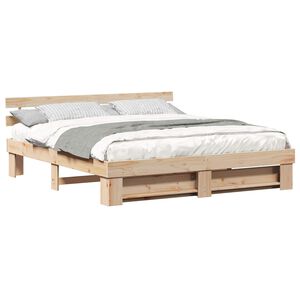 vidaXL S&auml;ngyn runko p&auml;&auml;tyll&auml; Ruskea 200 x 200 cm Massiivinen m&auml;nty