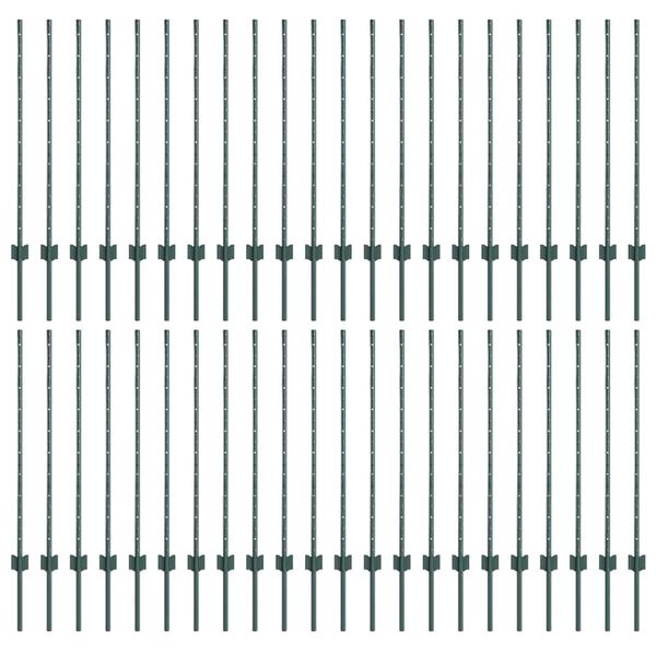 vidaXL Aidan pylväät 44 pcs Vihreä 140 cm Teräs