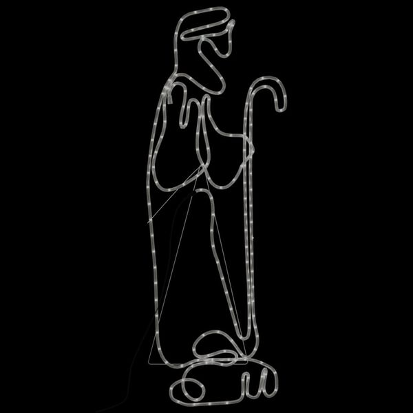 vidaXL Paimen ja lammas joulukoriste 168 LED-valoa 102,5x35 cm