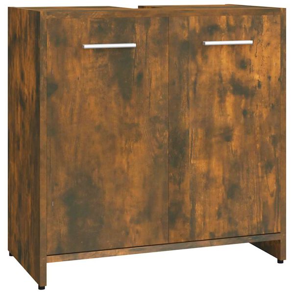 vidaXL Kylpyhuoneen kaappi savutammi 60x33x60 cm tekninen puu