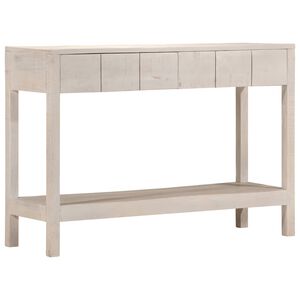 vidaXL Konsolip&ouml;yt&auml; valkoinen 110x35x75 cm t&auml;ysi mangopuu