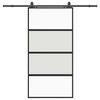 vidaXL liukuovi laitteistosarjalla musta 102,5x205 cm karkaistu lasi