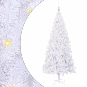 vidaXL Tekojoulukuusi 300 LED-valoilla Valkoinen 210 cm PVC ja ter&auml;s