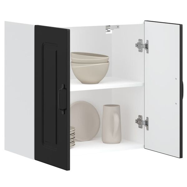 vidaXL Keittiön seinäkaappi Kalmar musta suunniteltu puu