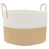 vidaXL S&auml;ilytyskori beige ja valkoinen &Oslash;51x33 cm puuvilla