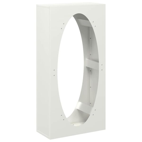 vidaXL Polttopuuteline valkoinen 50x23x100 cm kylmävalssattu teräs