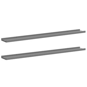vidaXL Sein&auml;hyllyt 2 kpl harmaa100x9x3 cm