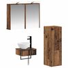 vidaXL Kylpyhuoneen kaappisetti 4 pcs Vanha puu 43 x 16 x 62,5 cm
