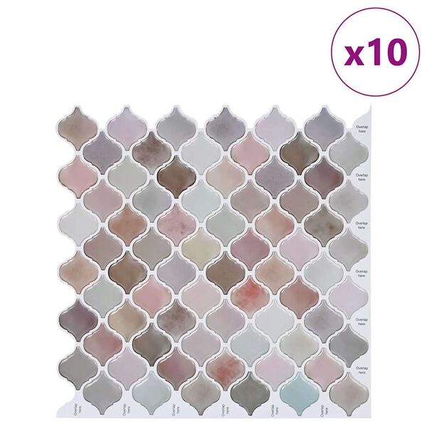 vidaXL Lanturn-laatta 10 pcs Beige 27 x 27 cm Polyuretaani ja PET