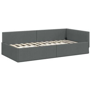 vidaXL Kulmavuoteen runko Tumma harmaa 100 x 203 cm kangas