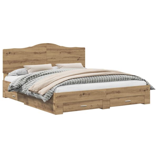 vidaXL S&auml;ngyn runko Artisan tammi 6FT Super King Size Tekninen puu