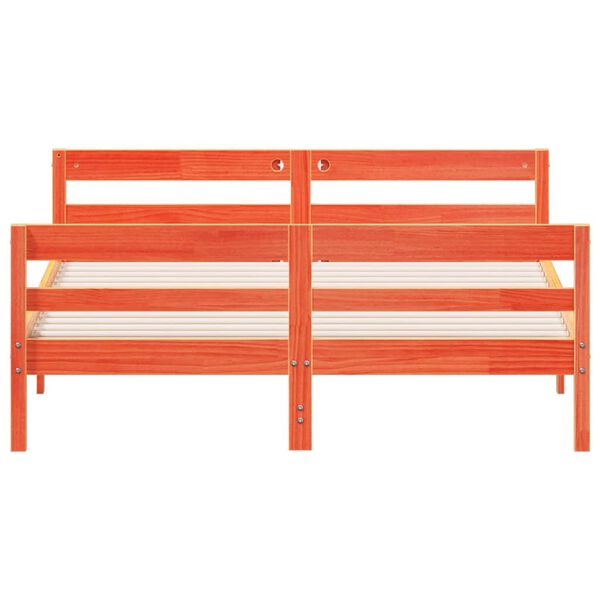 vidaXL S&auml;nky ilman patjaa vahanruskea 120x200 cm t&auml;ysi m&auml;nty