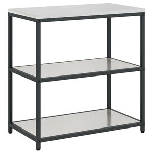 vidaXL Keitti&ouml;n hyllyyksikk&ouml; HATTEM Hopea 90 x 50 x 92 cm Ter&auml;s