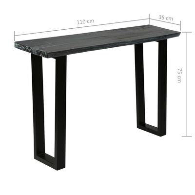vidaXL Konsolipöytä mindipuu 110x35x75 cm harmaa