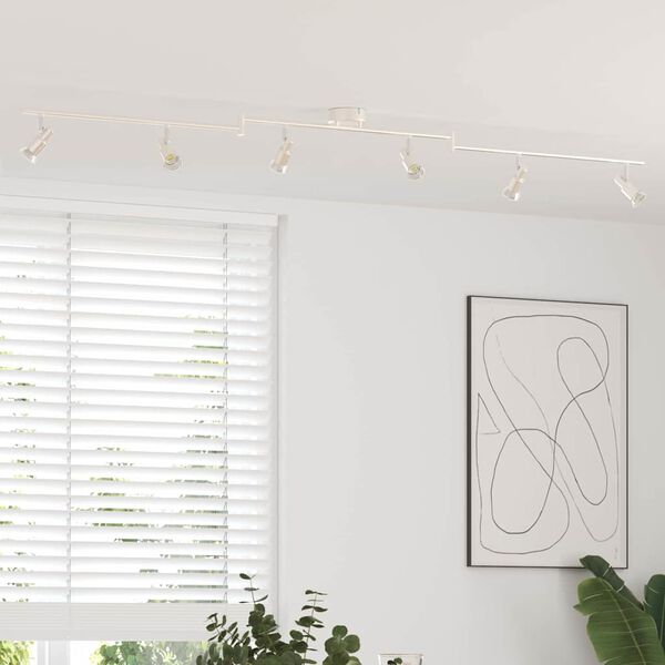 vidaXL Kattospotti valokeiloilla Nikkeli 176,5 x 9,5 x 14 cm Ter&auml;s