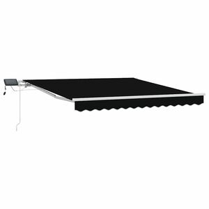 vidaXL Vedett&auml;v&auml; markiisi Musta 350 x 250 cm Kangas ja alumiini