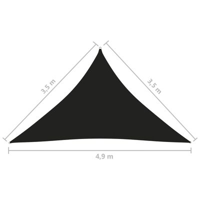 vidaXL Aurinkopurje Oxford-kangas kolmio 3,5x3,5x4,9 m musta