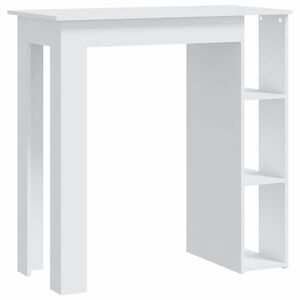 vidaXL Baarip&ouml;yt&auml; hyllyll&auml; valkoinen 102x50x103,5 cm tekninen puu